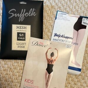Nwt 3 pairs professional children ballet tights body wrappers, Suffolk